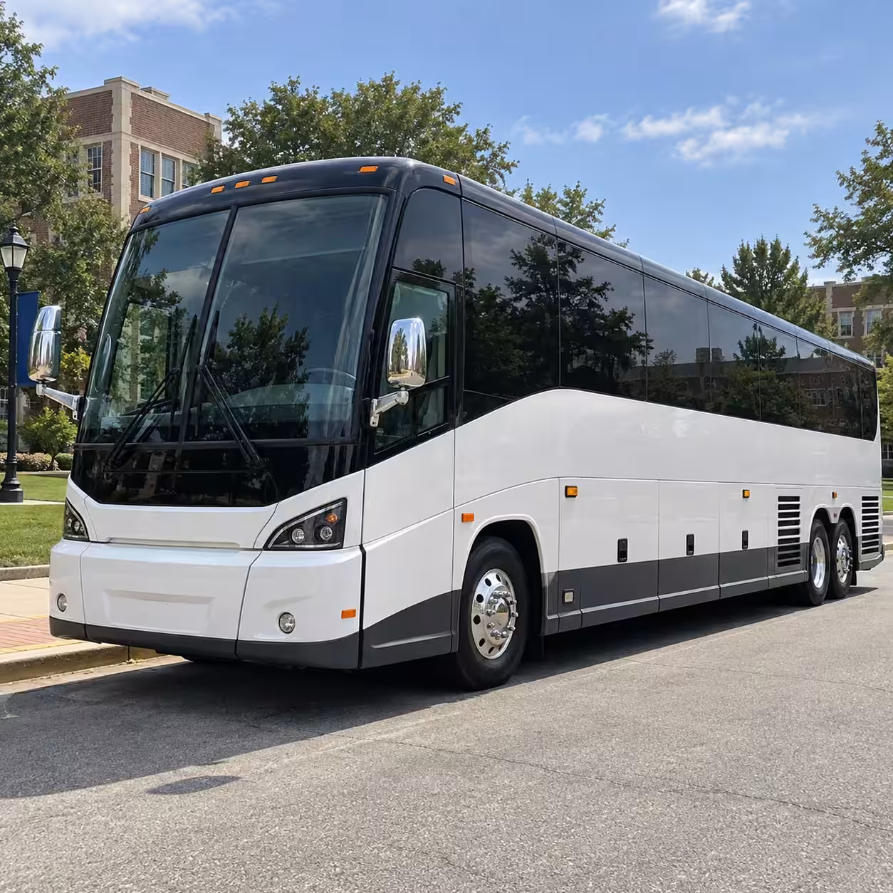 lincoln charter bus rental exterior