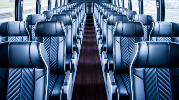 lincoln 55 passenger charter bus inside