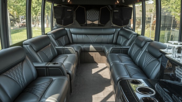 lincoln party bus rental interior